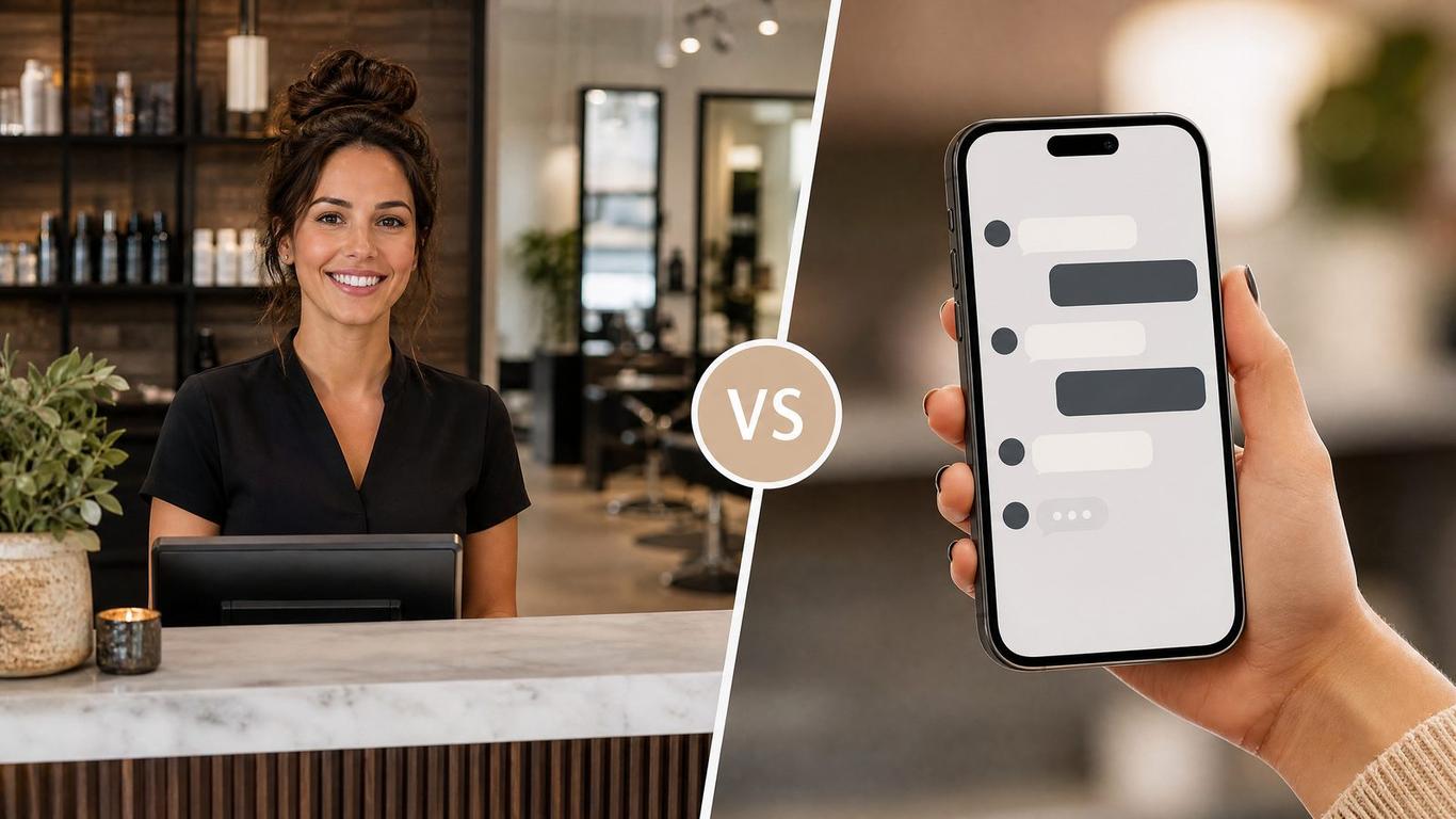 Salon chatbot vs front desk answering inquiries